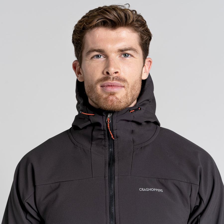 Black Craghoppers Tripp Hooded Men's Jackets | MPF6824ZM