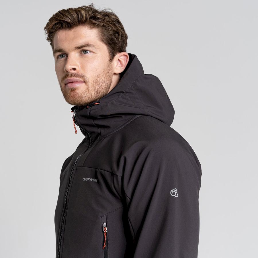 Black Craghoppers Tripp Hooded Men's Jackets | MPF6824ZM