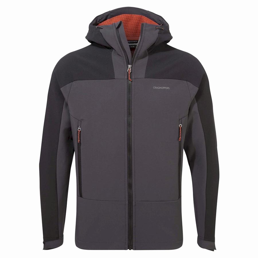 Black Craghoppers Tripp Hooded Men's Jackets | STA3069XG