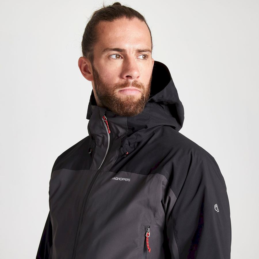 Black Craghoppers Waterproof Gryffin Men's Jackets | KOV7844RE