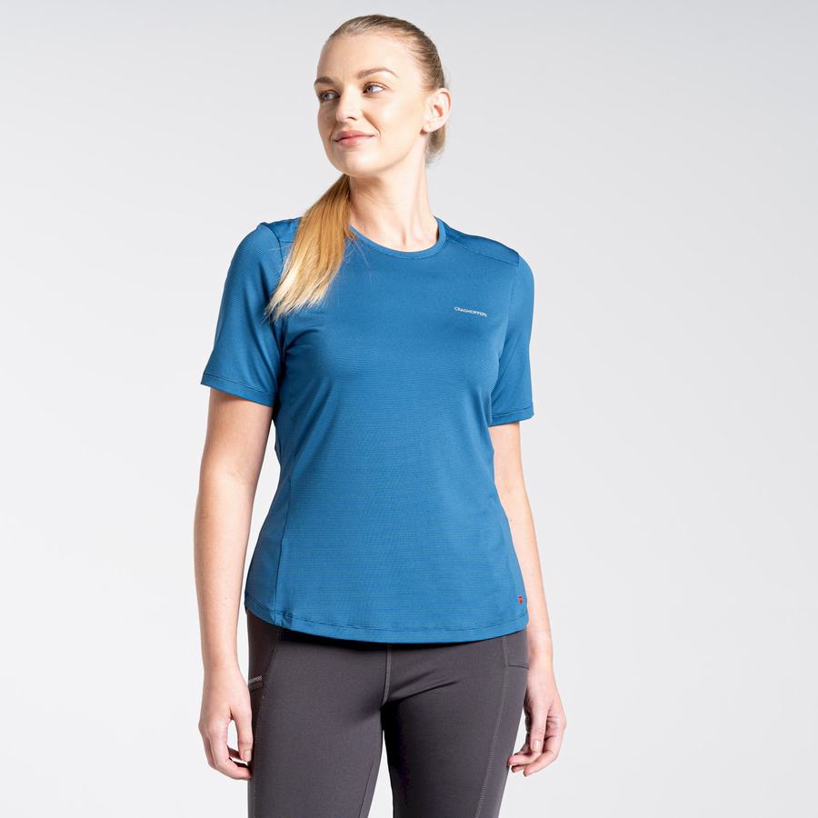 Blue Craghoppers Aliso Short Sleeved Women's T-Shirts | HNL5878LU