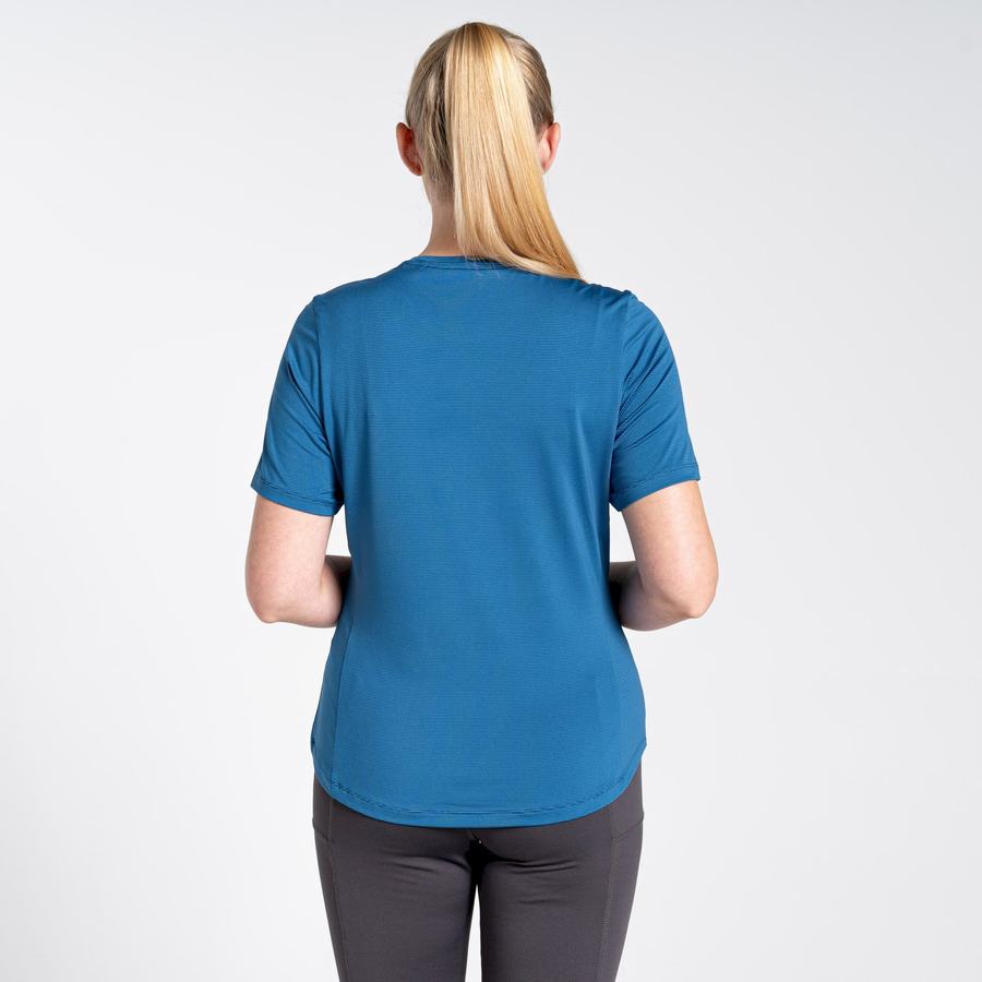 Blue Craghoppers Aliso Short Sleeved Women's T-Shirts | HNL5878LU