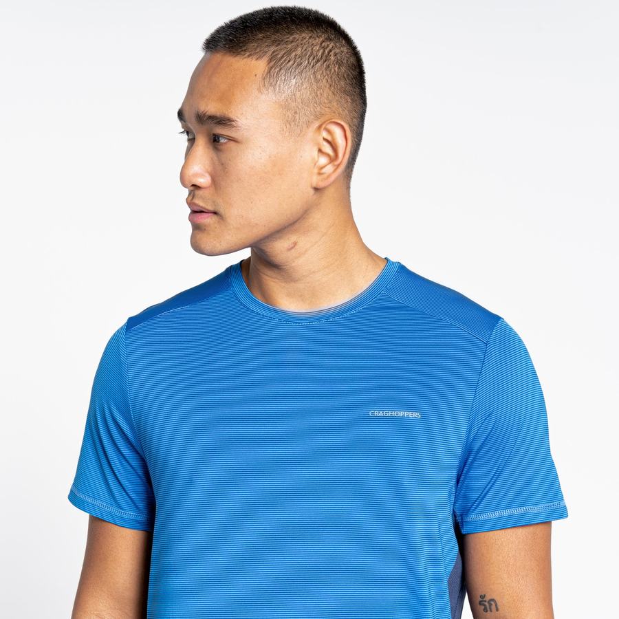 Blue Craghoppers Atmos Short Sleeved Men's T-Shirts | URH8855HO