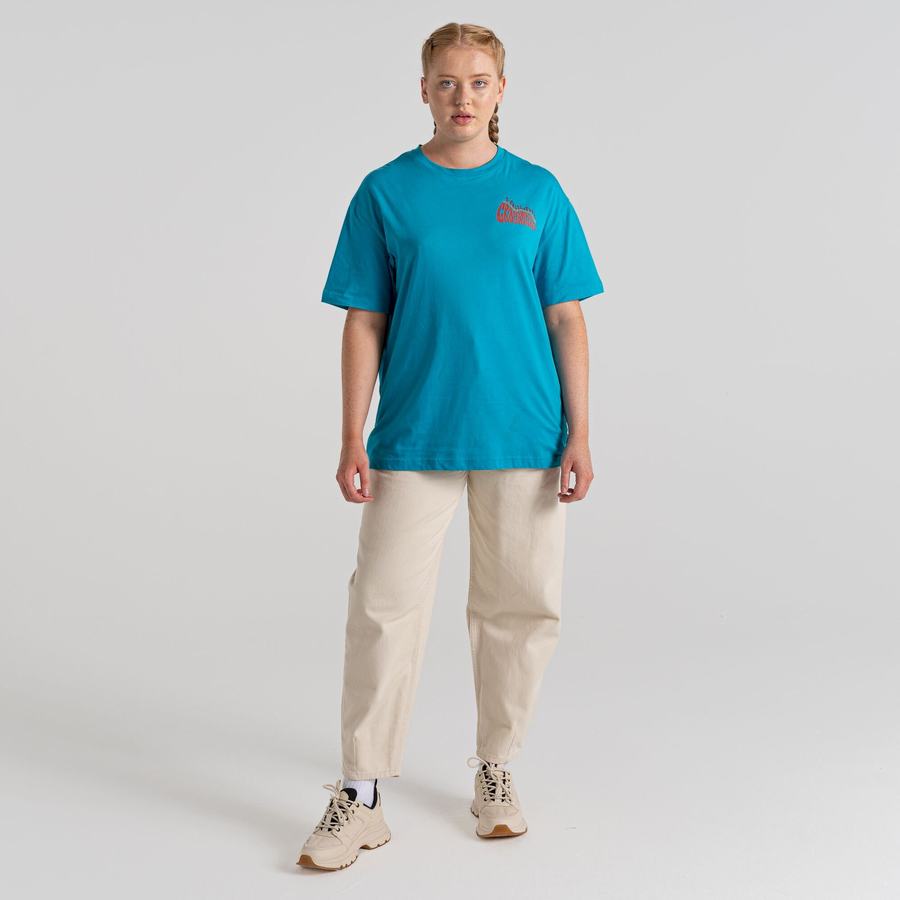 Blue Craghoppers Crosby Short Sleeved Women's T-Shirts | DZG9975HO