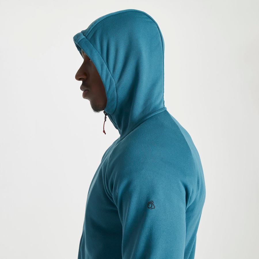 Blue Craghoppers Dynamic Hooded Half Zip Winter Men's Sweaters | AMU8336DB