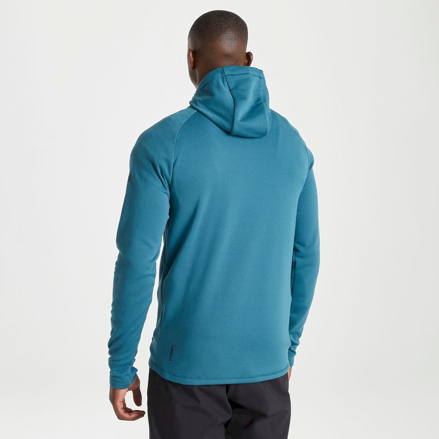 Blue Craghoppers Dynamic Hooded Half Zip Winter Men's Sweaters | AMU8336DB