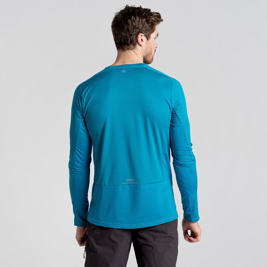 Blue Craghoppers Dynamic Pro Long Sleeved Men's T-Shirts | RCQ5375CG