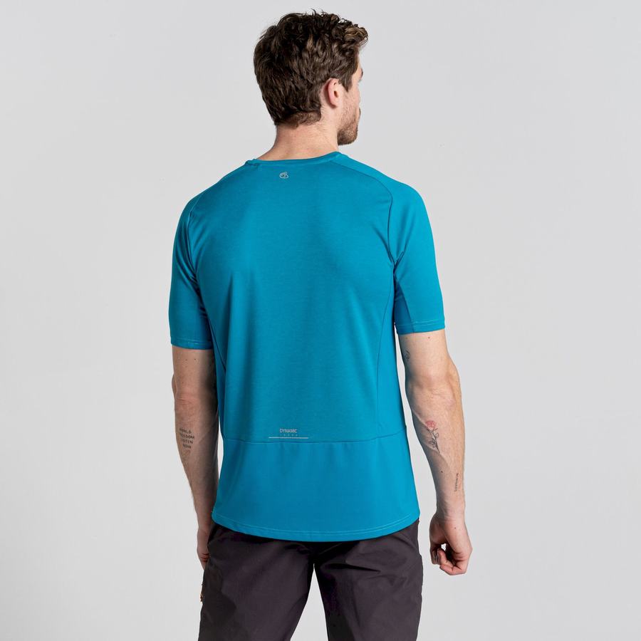 Blue Craghoppers Dynamic Pro Short Sleeved Men's T-Shirts | UPK9524LY