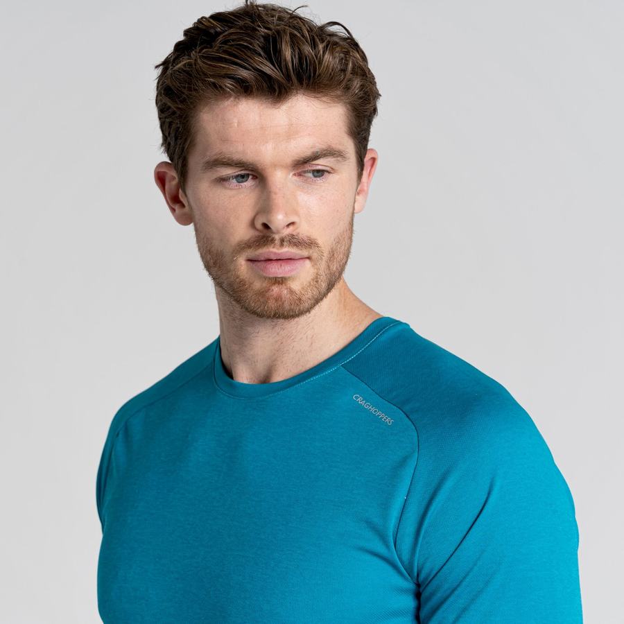 Blue Craghoppers Dynamic Pro Short Sleeved Men's T-Shirts | UPK9524LY