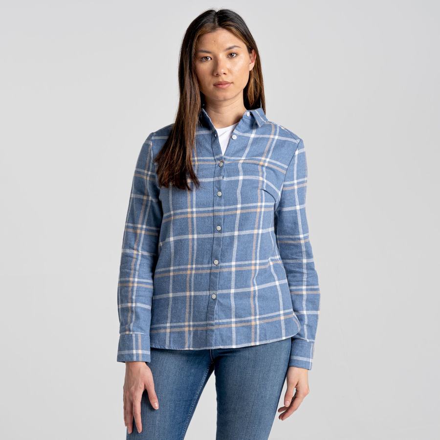 Blue Craghoppers Emie Long Sleeved Women's Shirts | VNR4799UZ