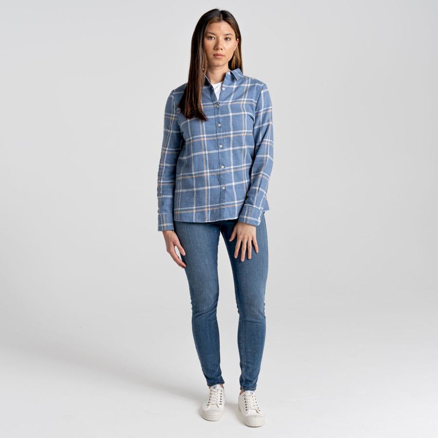 Blue Craghoppers Emie Long Sleeved Women's Shirts | VNR4799UZ