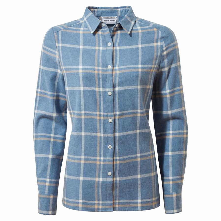 Blue Craghoppers Emie Long Sleeved Women's Shirts | VNR4799UZ