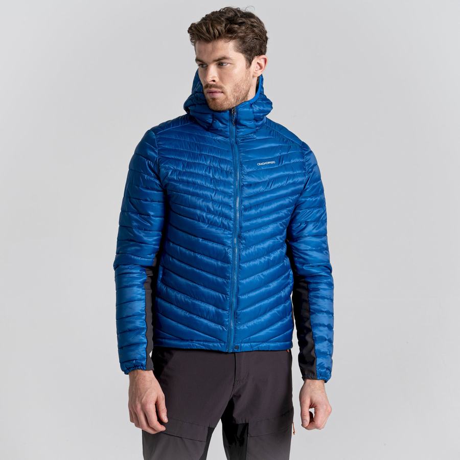 Blue Craghoppers ExpoLite Insulated Hooded Men's Jackets | MDZ4337DD