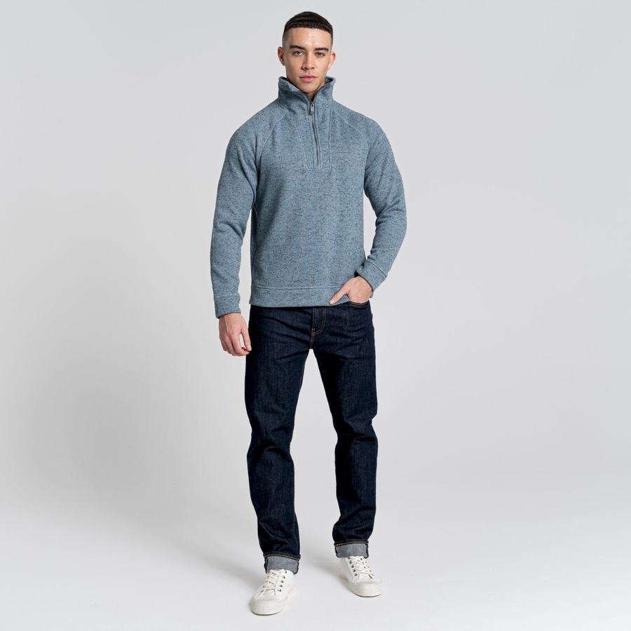 Blue Craghoppers Logan Half Zip Men's Sweaters | MMU208UO