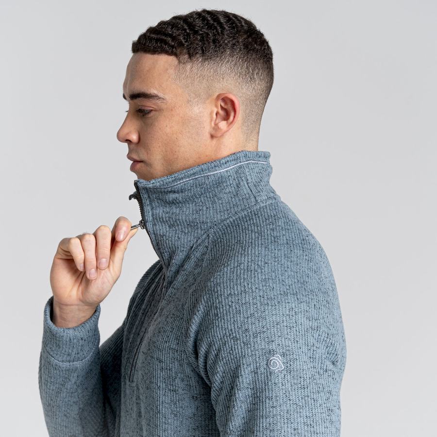 Blue Craghoppers Logan Half Zip Men's Sweaters | MMU208UO