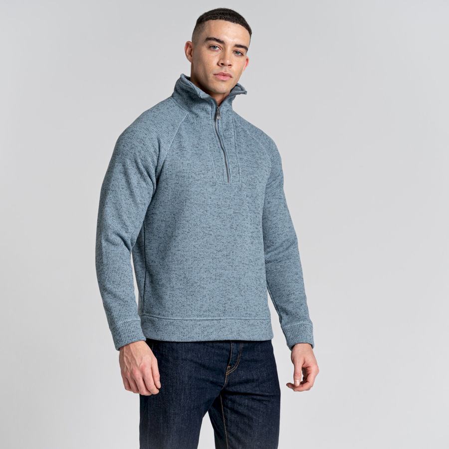 Blue Craghoppers Logan Half Zip Men's Sweaters | MMU208UO