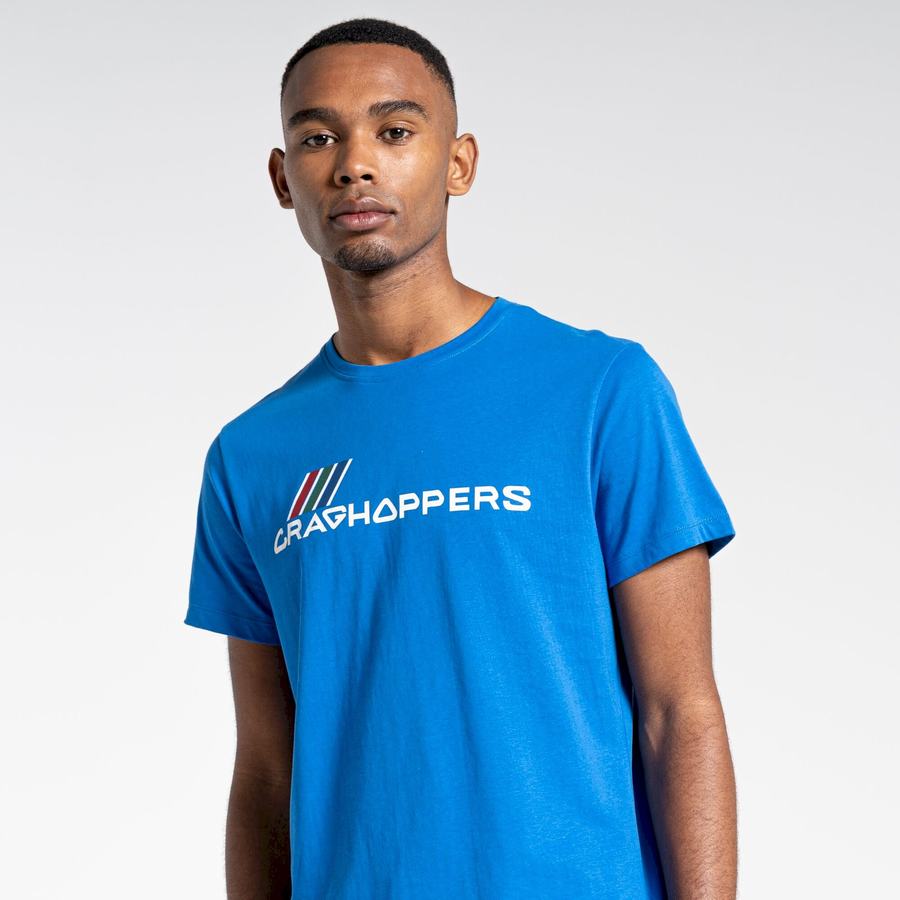 Blue Craghoppers Lugo Short Sleeved Men's T-Shirts | KDM7041GT