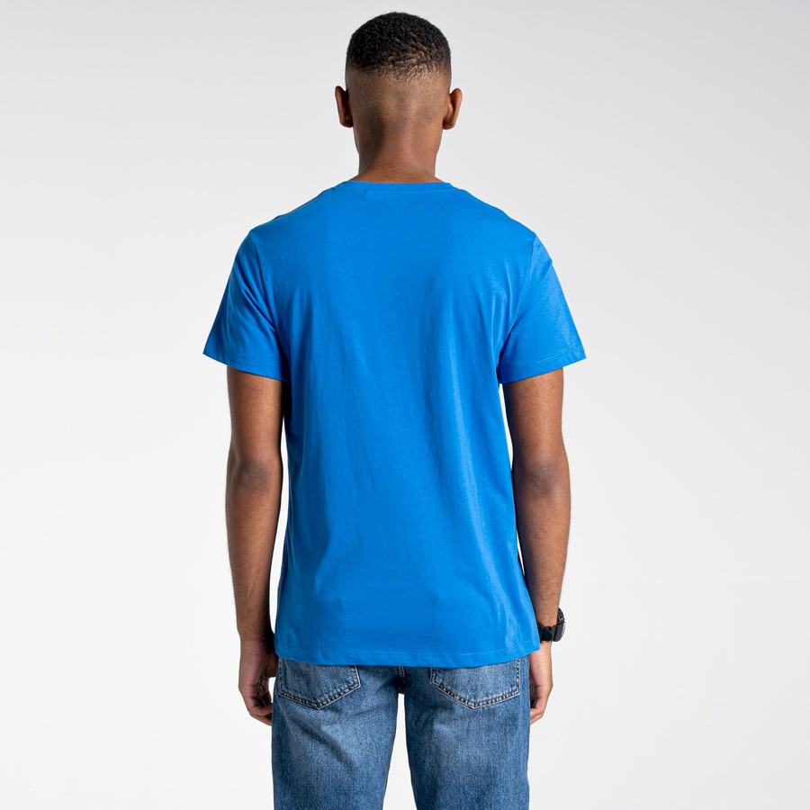 Blue Craghoppers Lugo Short Sleeved Men's T-Shirts | KDM7041GT