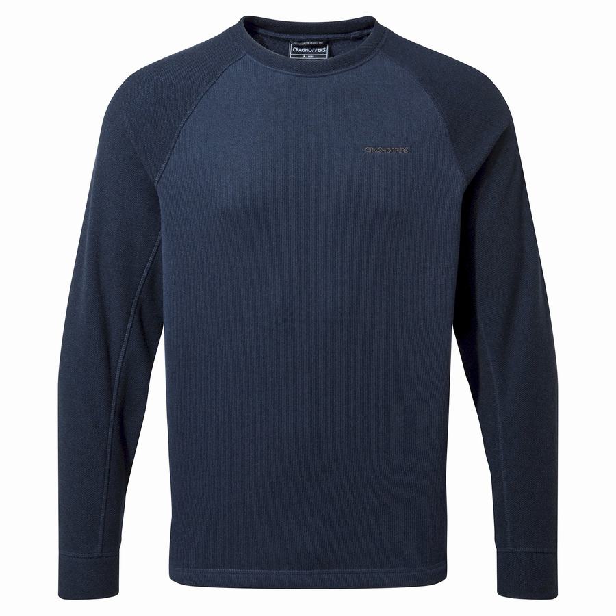 Blue Navy Craghoppers Barker Jumper Men's Sweatshirts | EFY9655TU