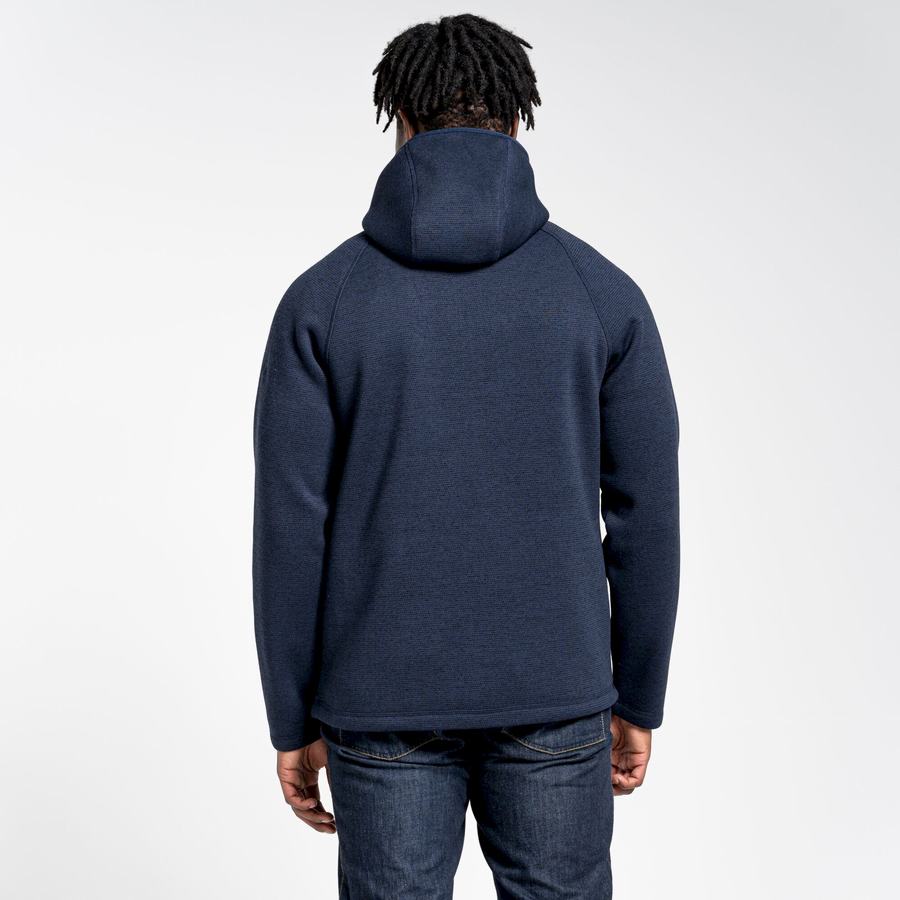 Blue Navy Craghoppers Brayden Hooded Men's Sweaters | AGG5332DJ