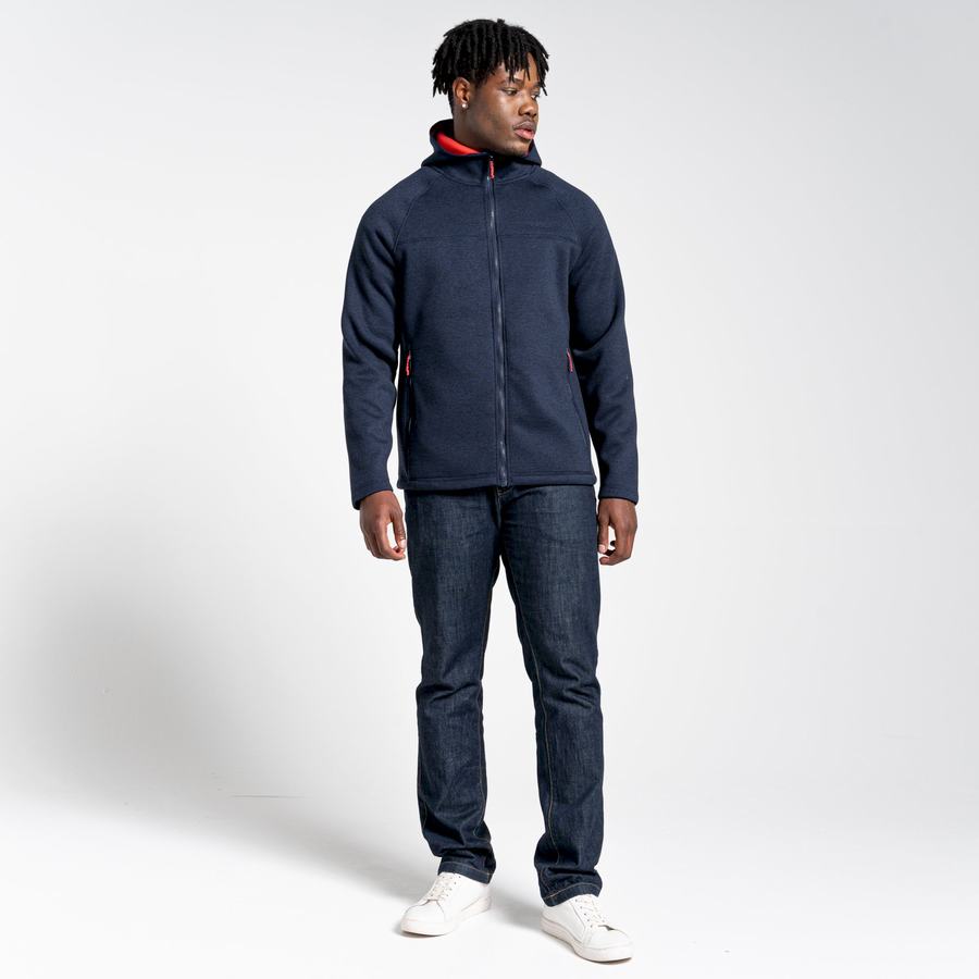 Blue Navy Craghoppers Brayden Hooded Men's Sweaters | AGG5332DJ