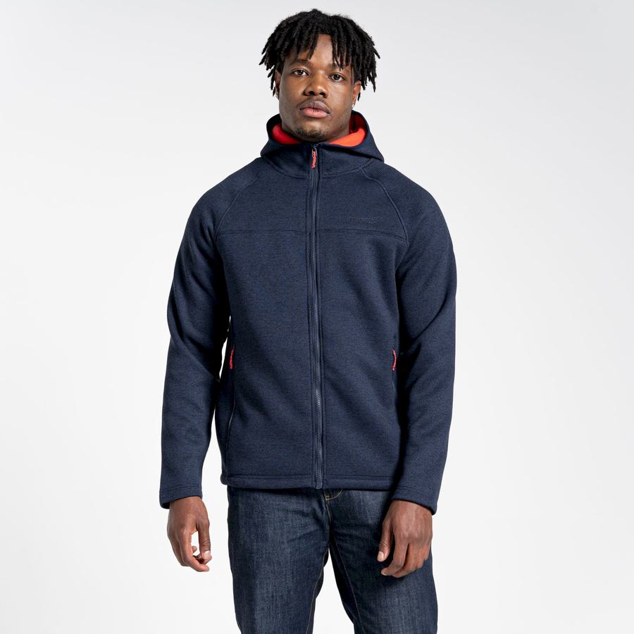 Blue Navy Craghoppers Brayden Hooded Men's Sweaters | AGG5332DJ