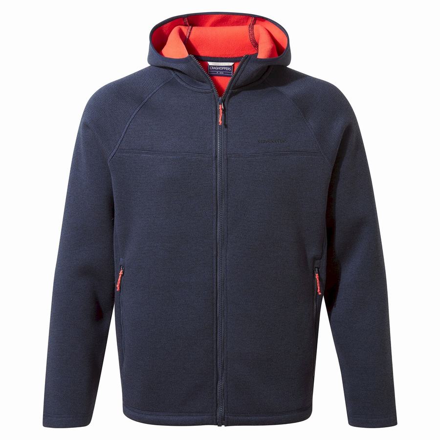 Blue Navy Craghoppers Brayden Hooded Men\'s Sweaters | AGG5332DJ