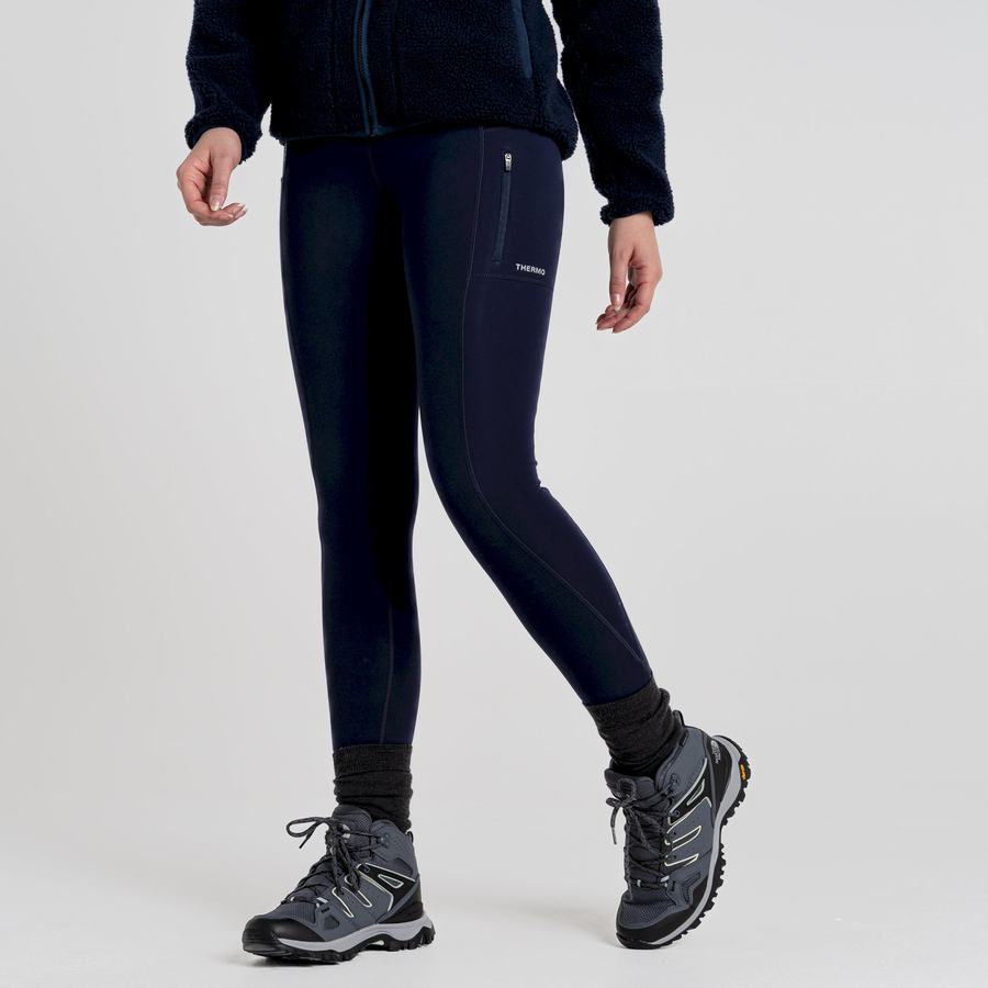 Blue Navy Craghoppers Compression Thermal Women's Leggings | WDC981CA