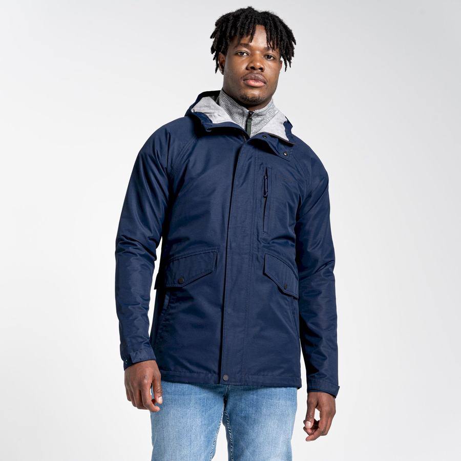 Blue Navy Craghoppers Cove Men's Jackets | EIU618YJ