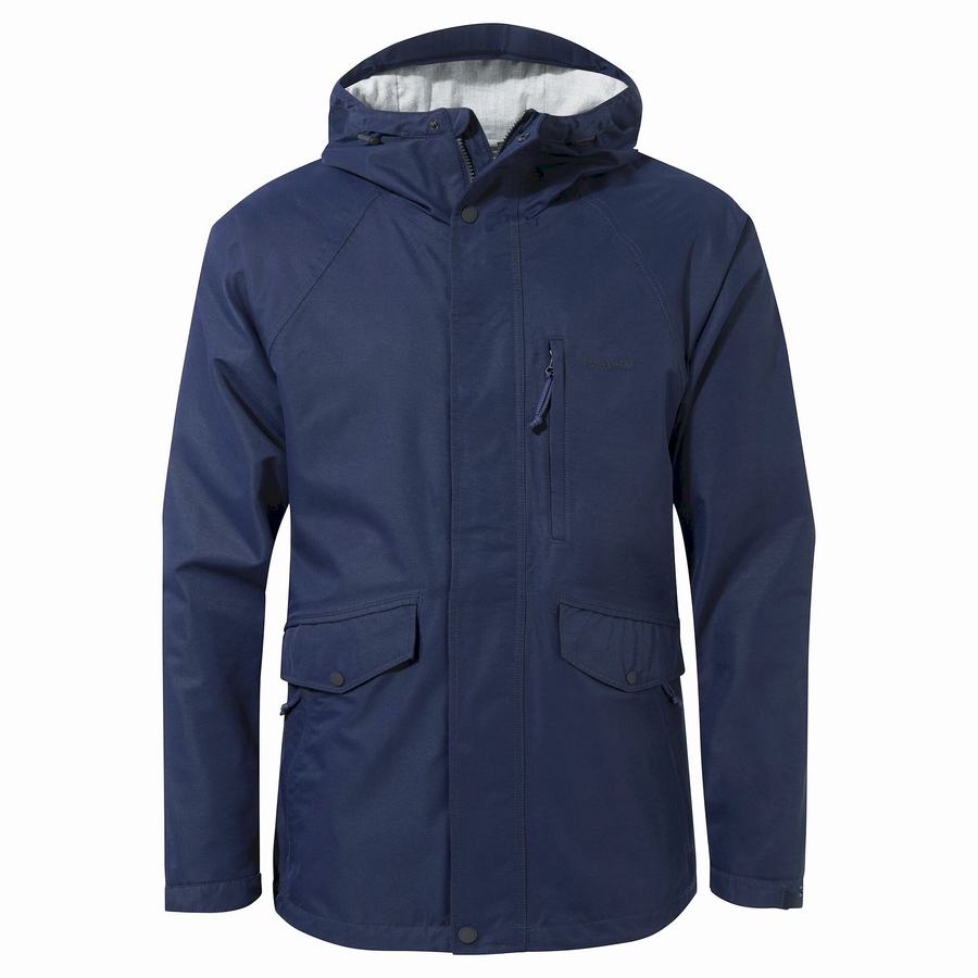 Blue Navy Craghoppers Cove Men\'s Jackets | EIU618YJ