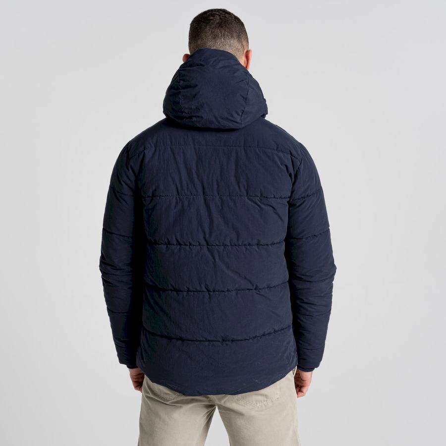 Blue Navy Craghoppers Dunbeath Insulated Hooded Men's Jackets | WZN9782XP