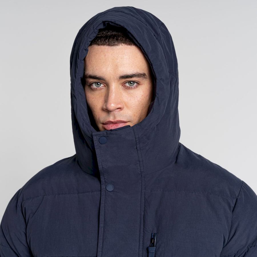 Blue Navy Craghoppers Dunbeath Insulated Hooded Men's Jackets | WZN9782XP