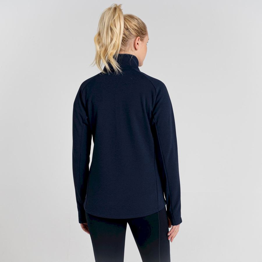 Blue Navy Craghoppers Dynamic Pro Half Zip Women's Sweaters | JUA2852NH