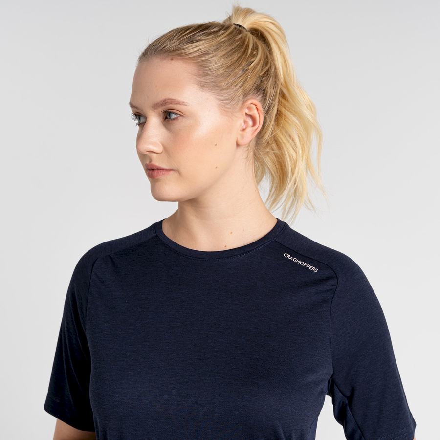 Blue Navy Craghoppers Dynamic Pro Short Sleeve Women's T-Shirts | RUL8177QG