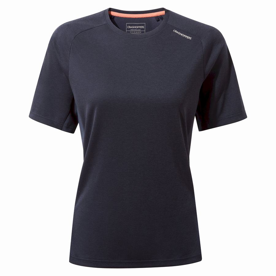 Blue Navy Craghoppers Dynamic Pro Short Sleeve Women's T-Shirts | RUL8177QG