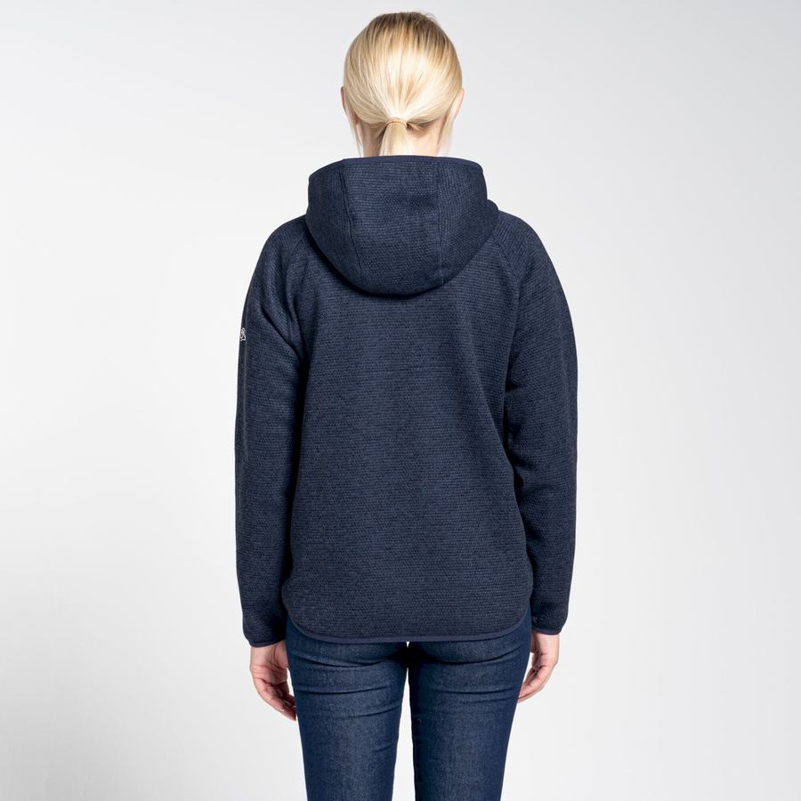 Blue Navy Craghoppers Elena Hooded Women's Sweaters | PHN6557JC