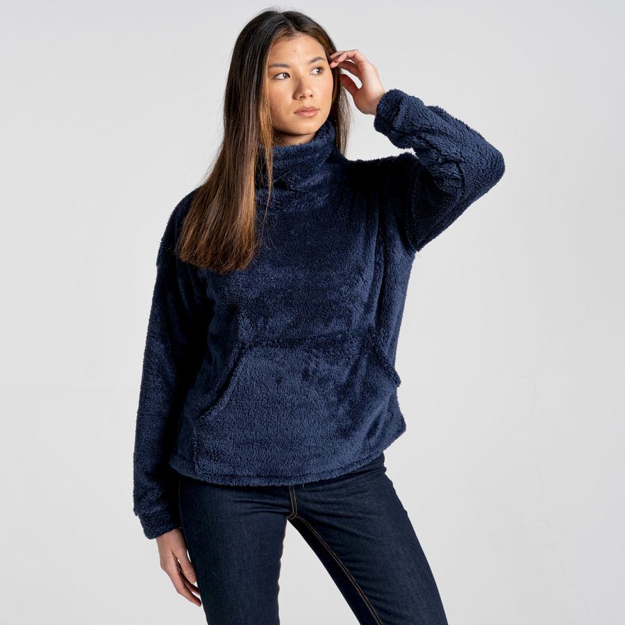 Blue Navy Craghoppers Inessa Overhead Women's Sweatshirts | YBF10022JY