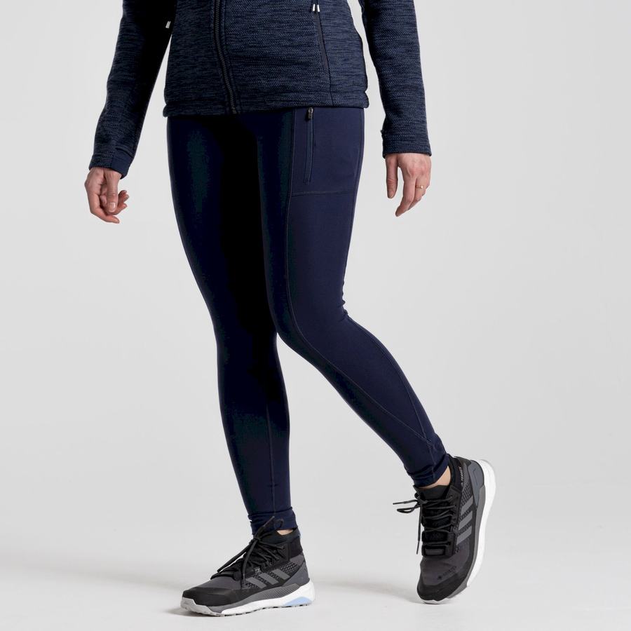 Blue Navy Craghoppers Kiwi Pro Women's Leggings | QUX3260TW