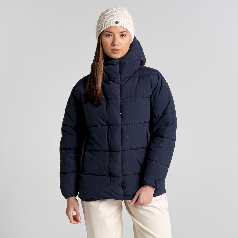 Blue Navy Craghoppers Madora Insulated Hooded Women's Jackets | WPT4393PY