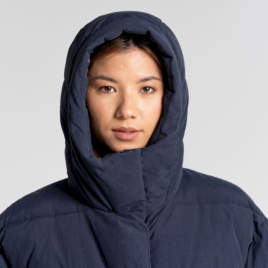 Blue Navy Craghoppers Madora Insulated Hooded Women's Jackets | WPT4393PY