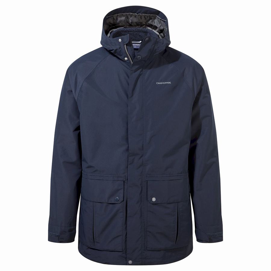 Blue Navy Craghoppers Milford 3 In 1 Men\'s Jackets | JOD2683KM