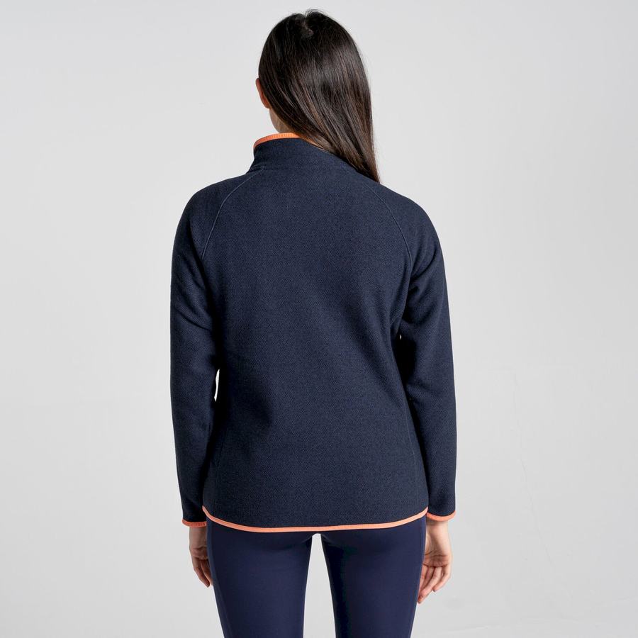 Blue Navy Craghoppers Milia Half Zip Women's Sweaters | VUI8813UE