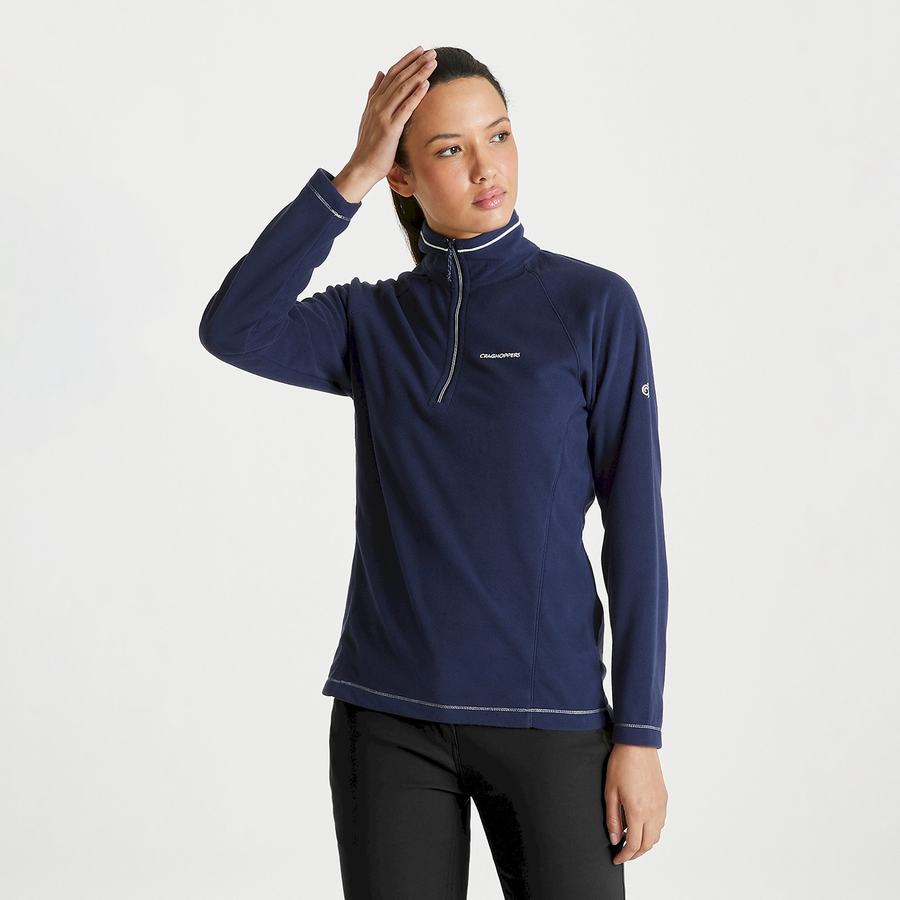 Blue Navy Craghoppers Miska Half Zip Women's Sweaters | EIY2388FA