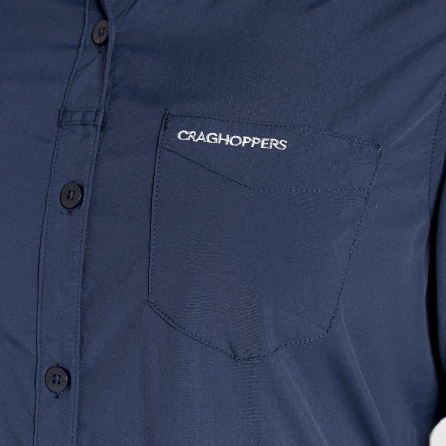 Blue Navy Craghoppers NosiLife Bardo Long Sleeved Women's Shirts | YET6628PE