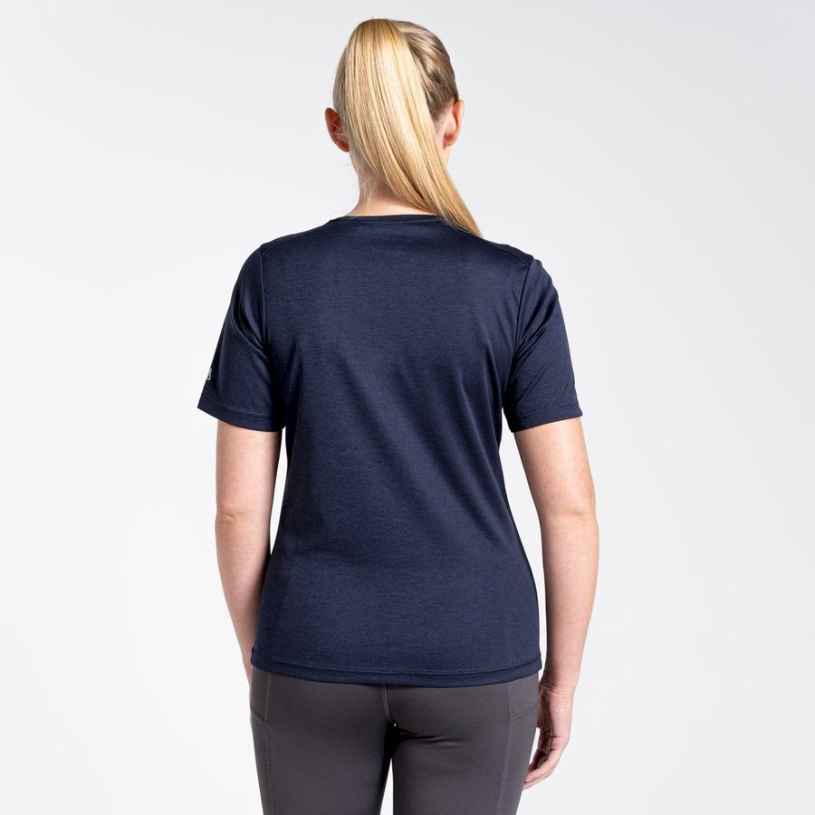 Blue Navy Craghoppers NosiLife Candella Short Sleeved Women's T-Shirts | UNF2695CK