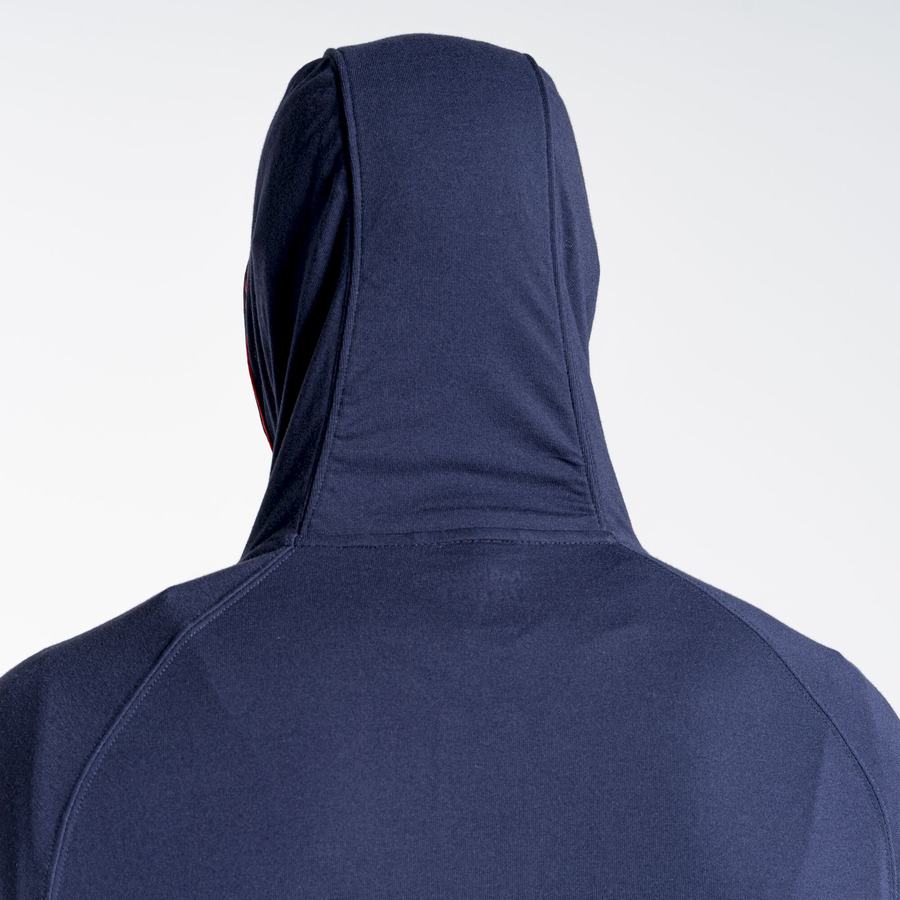 Blue Navy Craghoppers NosiLife Nepos Hooded Men's T-Shirts | XGI4219UG