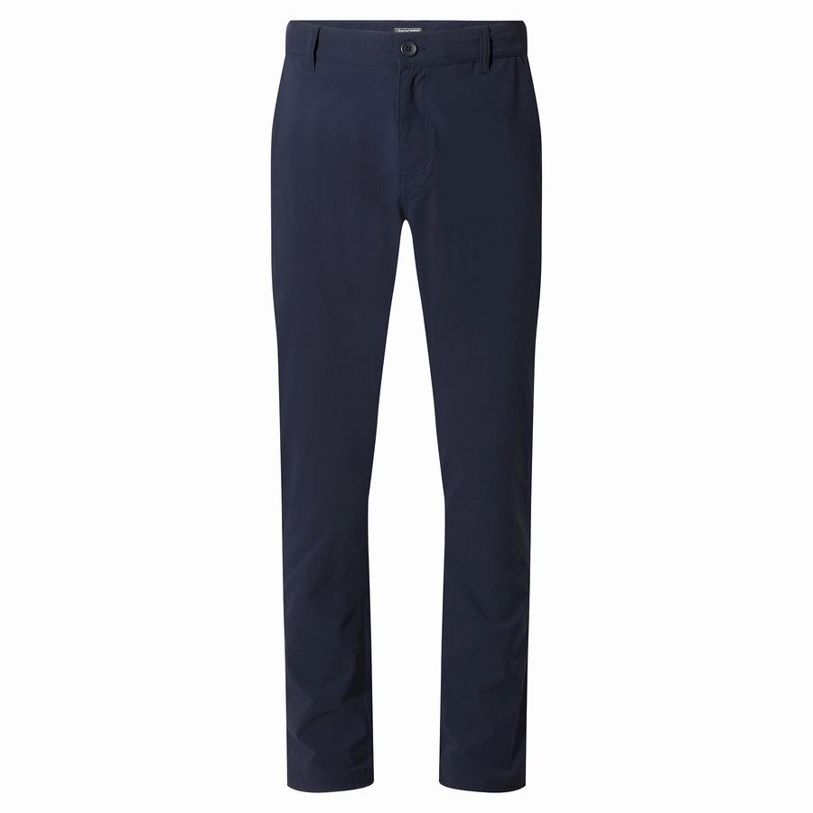 Blue Navy Craghoppers NosiLife Santos Men's Trousers | MAS1429LK