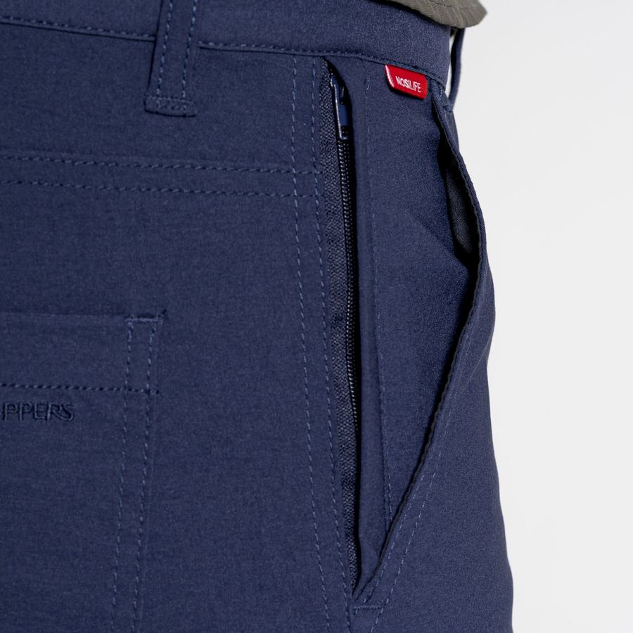 Blue Navy Craghoppers NosiLife Santos Men's Trousers | MAS1429LK