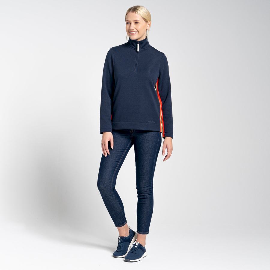 Blue Navy Craghoppers Pinalla Half Zip Women's Sweaters | EWB596GB