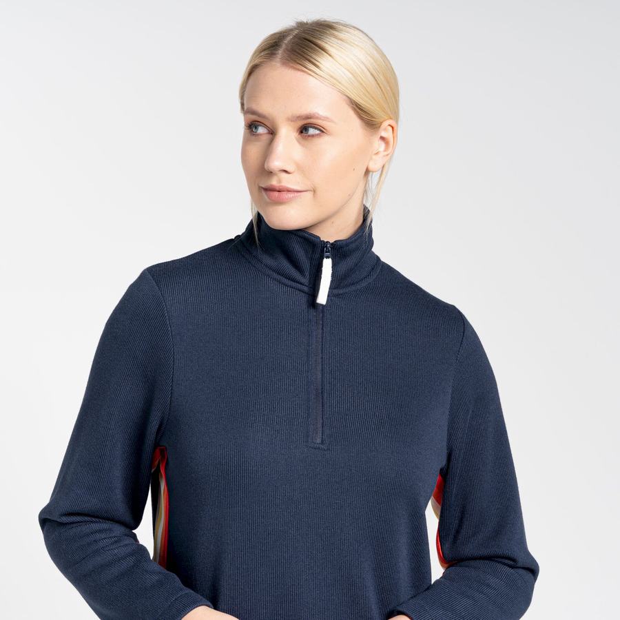 Blue Navy Craghoppers Pinalla Half Zip Women's Sweaters | EWB596GB